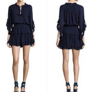 MISA Los Angeles Navy Ruffle Ximena Dress, Size